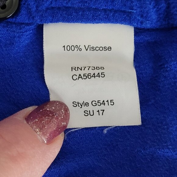 Madewell Sleeveless V-Neck Top Womens Size M Blue High-Low Hem Style G5415 - Picture 6 of 7